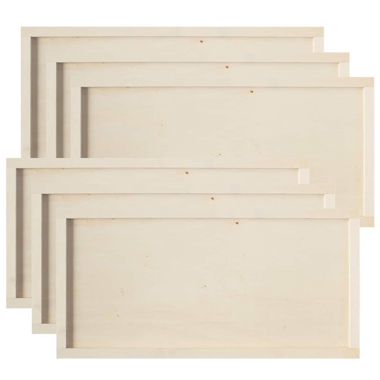 6 Pack: 20&#x22; x 10&#x22; Unfinished Framed Pallet Board by Make Market&#xAE;